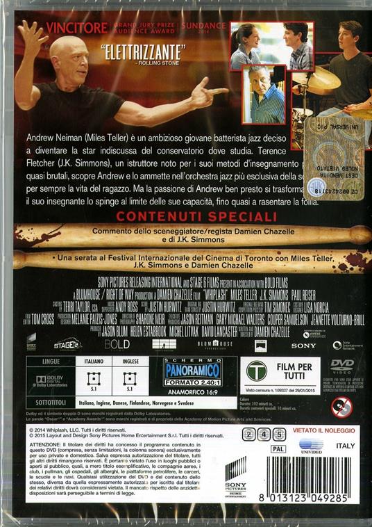 Whiplash - DVD - Film di Damien Chazelle Drammatico | laFeltrinelli