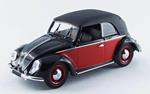 Volkswagen Vw Cabrio Karmann 1949 Black / Red 1:43 Model Ri4420