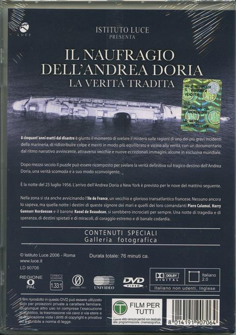 Il naufragio dell'Andrea Doria. La verità tradita di Fabio Toncelli - DVD - 2