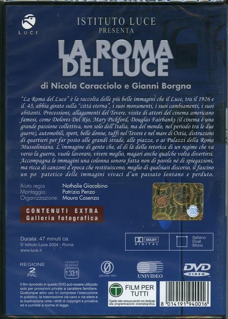 La Roma del Luce di Nicola Caracciolo,Gianni Borgna - DVD - 2