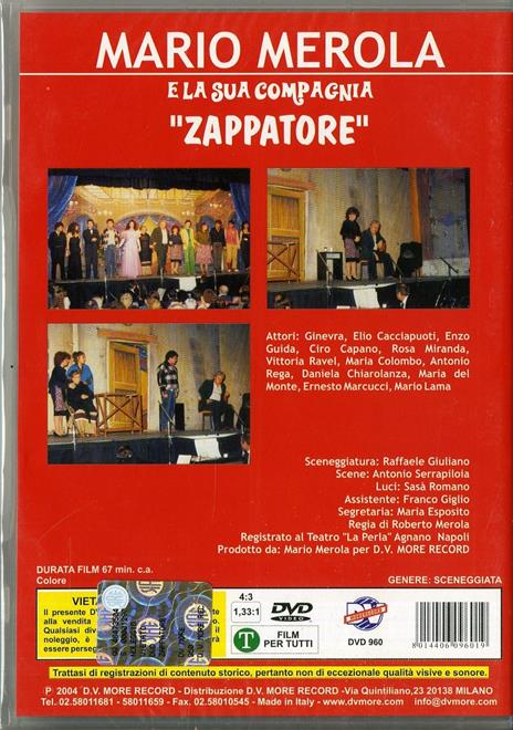 Mario Merola e la sua compagnia. Zappatore (DVD) - Mario Merola - CD |  laFeltrinelli