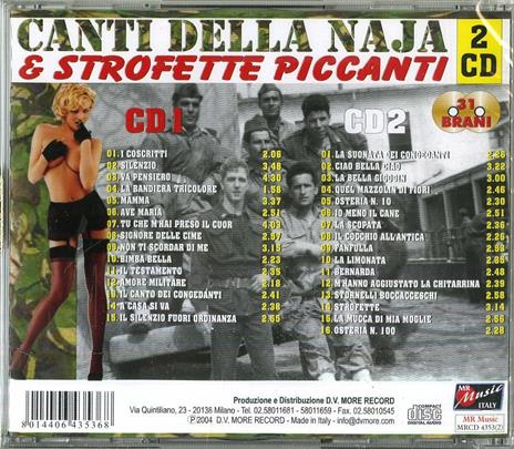 Canti della naja & strofette piccanti - CD Audio - 2