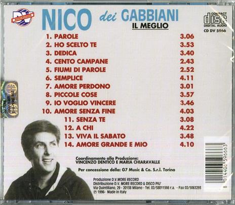 Il meglio - CD Audio di Nico dei Gabbiani - 2