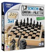 Gioco Scacchi/Dama/Filetto In Legno