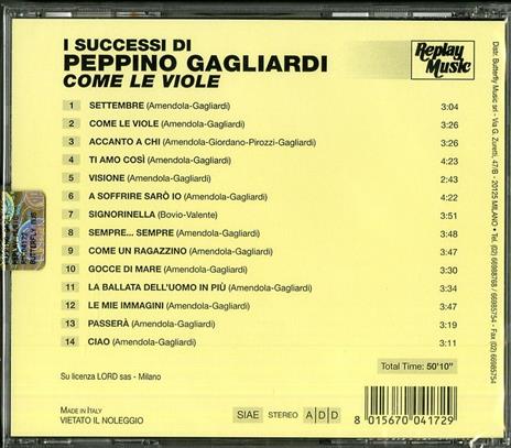 I successi di Peppino Gagliardi - CD Audio di Peppino Gagliardi - 2