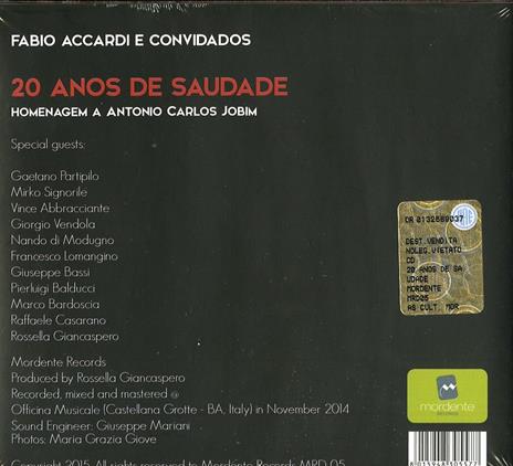 20 Anos de saudade - CD Audio di Fabio Accardi - 2