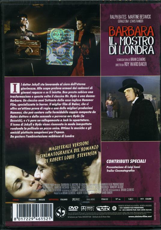 Barbara il mostro di Londra di Roy Ward Baker - DVD - 2