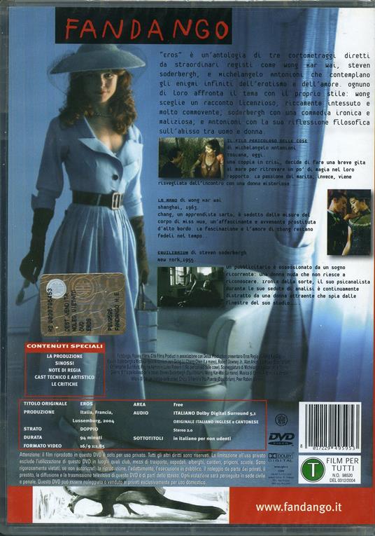Eros - DVD - Film di Michelangelo Antonioni , Wong Kar Wai Drammatico |  laFeltrinelli