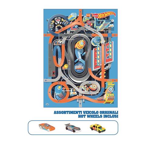 Hot Wheels. Tappetone gioco 120 x 90 cm con 1 Auto - 2