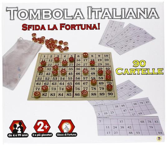 Tombola Italiana Con Tabellone In Legno 90 Cartelle - Teorema - Giochi di  abilità - Giocattoli