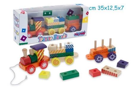 Trenino Puzzle In Legno Trainabile - 2