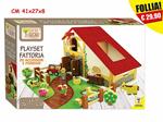 Teorema Fatto Di Legno Playset Fattoria Con Animali 20Pz Box