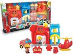 Baby Pompiere Playset Con Macchinina Ed Elicottero