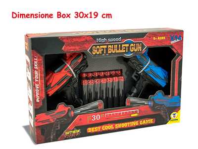 Giocattolo Soft Bullet Gun 14 Proiettili Morbidi 2 Pistole Teorema