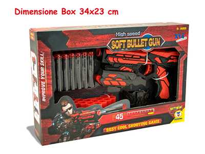 Giocattolo Soft Bullet Gun 14 Proiettili Morbidi Con Polsiera E Porta Proiettili Teorema