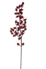 Ramo Con Bacche Rosso Scuro 80Cm Addobbi Natale Decorazioni