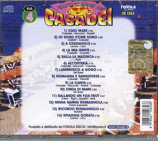 Successi di Casadei vol.4 - CD Audio di Raoul Casadei - 2