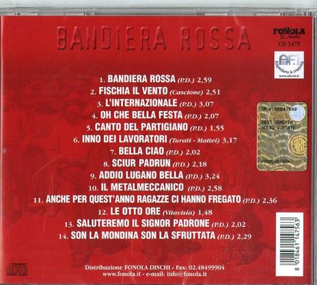 Bandiera Rossa. Canti sociali e rivoluzionari della Resistenza - CD Audio - 2