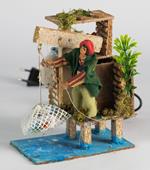 Pescatore Sul Molo Con Movimenti 8Cm Statuina Statuetta Presepe