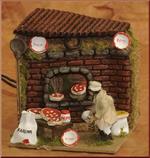 Pizzaiolo Con Movimenti E Lampada Effetto Fiamma Realistica 10cm Statua Presepe