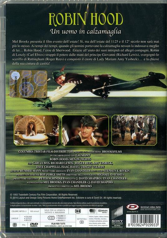Robin Hood: un uomo in calzamaglia - DVD - Film di Mel Brooks Commedia |  Feltrinelli