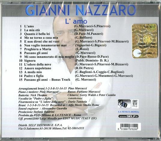 L'amo. La mia vita in musica - CD Audio di Gianni Nazzaro - 2