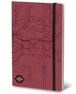 Taccuino Stifflexible Underground Collection Extra Large. Londra. London. Rosso - 19x25