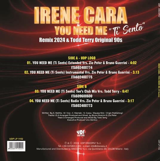 You Need Me (Ti sento) Remix 2024 (140 gr. Clear Pink & Red Marbled Vinyl - Limited Edition) - Vinile LP di Irene Cara - 2