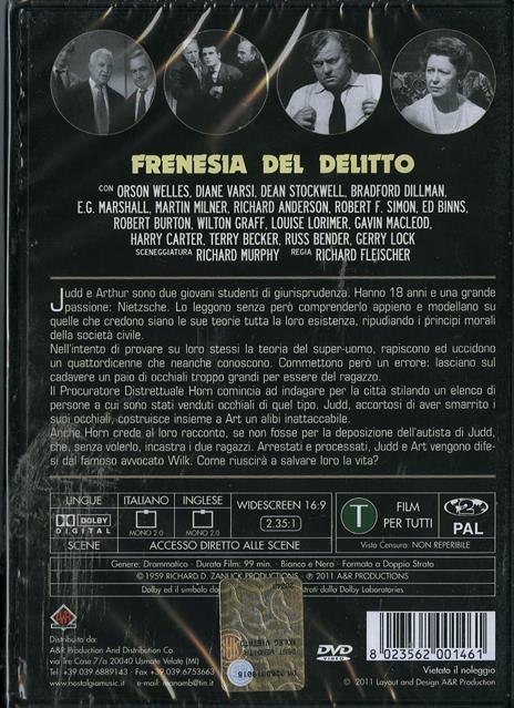 Frenesia del delitto di Richard O. Fleischer - DVD - 2