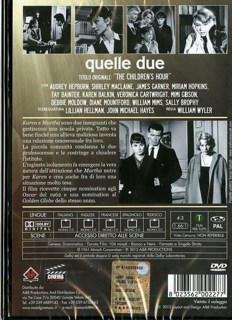 Quelle due di William Wyler - DVD - 2