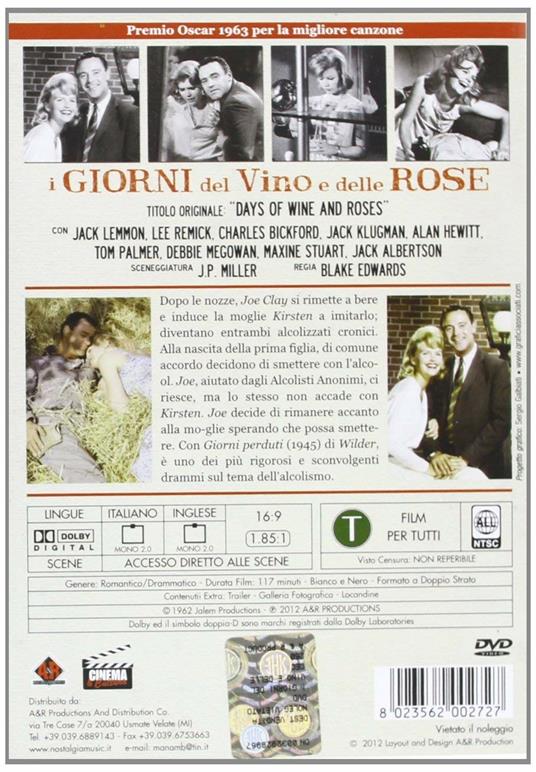 I giorni del vino e delle rose di Blake Edwards - DVD - 2