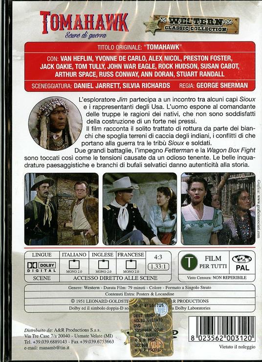 Tomahawk, scure di guerra di George Sherman - DVD - 2