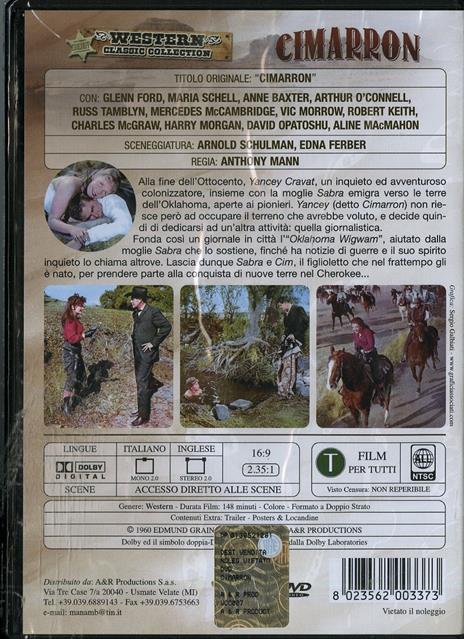 Cimarron di Anthony Mann - DVD - 2