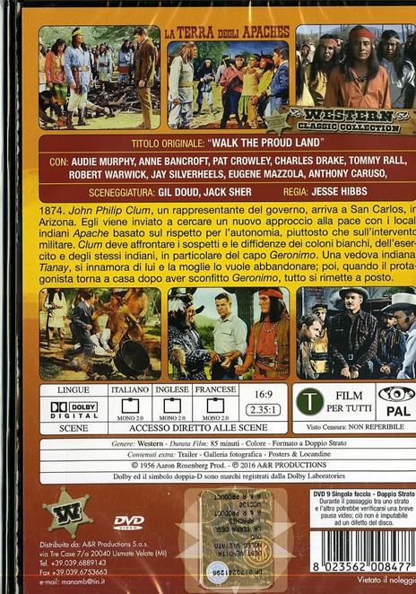 La terra degli Apaches di Jesse Hibbs - DVD - 2