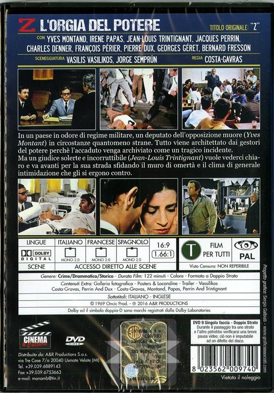 Z, l'orgia del potere di Costa-Gavras - DVD - 2