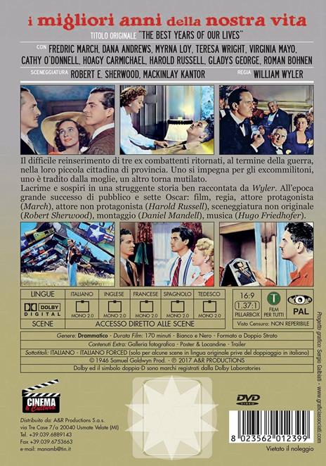 I migliori anni della nostra vita. Rimasterizzato in HD (DVD) di William Wyler - DVD - 2