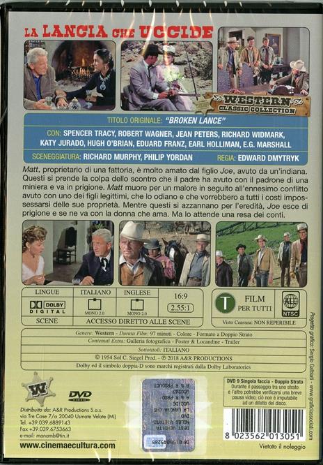 La lancia che uccide. Rimasterizzato in HD (DVD) di Edward Dmytryk - DVD - 2