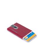 Piquadro Portacarte Di Credito Scorrevole Blue Square Rosso