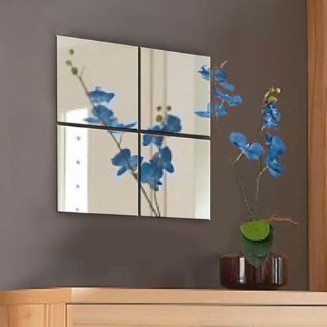Set 4 Specchi Quadrati Mosaico Adesivi Specchio 30x30cm Decorazione Parete  Casa - ND - Idee regalo