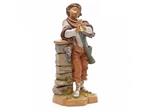 Pastore Con Flauto Dritto 19cm In Resina Fontanini Statuina Per Presepe