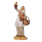 Fontanini Pastorella Con Uva 6,5Cm In Resina Statuina Presepe (F-253)