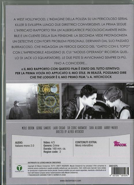 The Lodger. Il pensionante di Alfred Hitchcock - DVD - 2