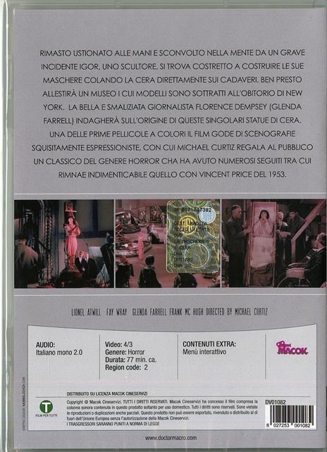 La maschera di cera di Michael Curtiz - DVD - 2