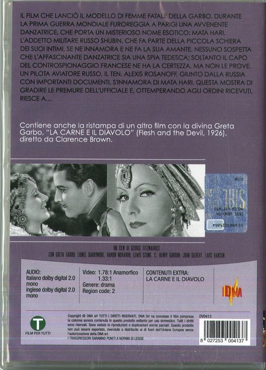 Mata Hari - La carne del diavolo (DVD) di George Fitzmaurice,Clarence Brown - DVD - 2