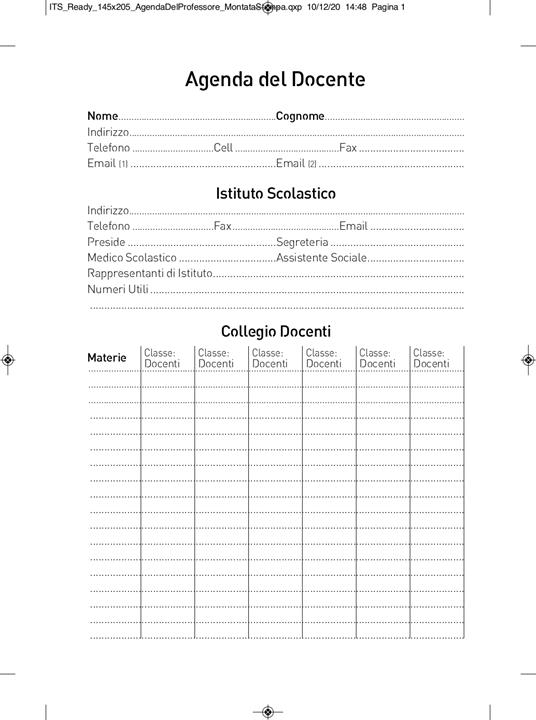 Diario del docente InTempo 2023-24, 16 mesi, Vistaplan giornaliero Blu - 15 x 21 cm - 5