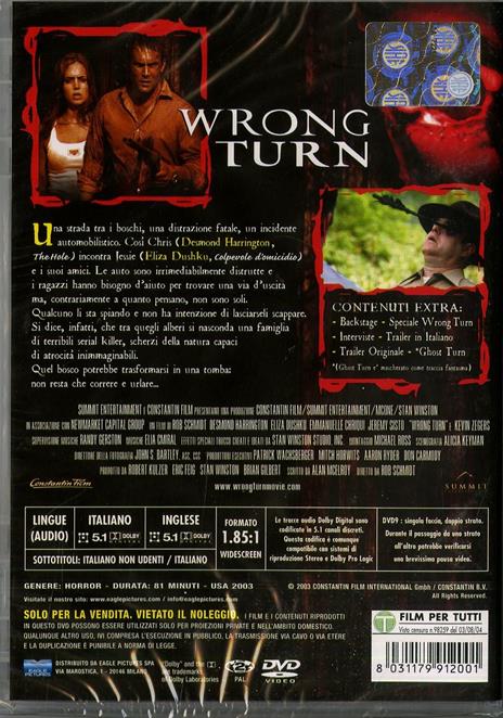 Wrong Turn di Rob Schmidt - DVD - 2