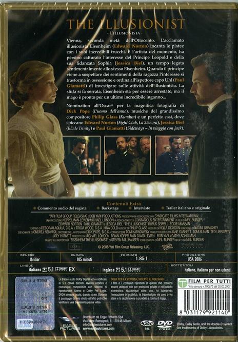 The Illusionist. L'illusionista (DVD) di Neil Burger - DVD - 2