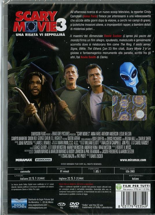 Scary Movie 3. Una risata vi seppellirà di David Zucker - DVD - 2