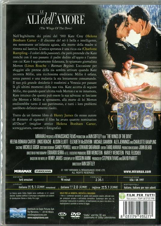 Le ali dell'amore di Iain Softley - DVD - 2