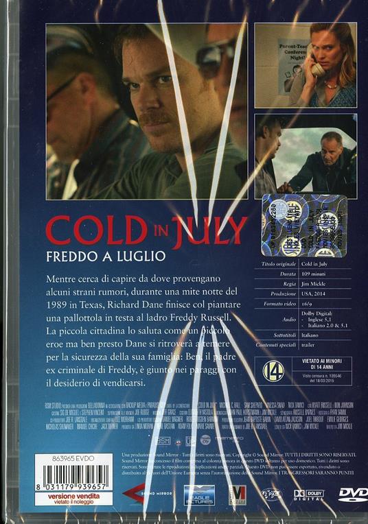 Cold in July. Freddo a luglio - DVD - Film di Jim Mickle Giallo |  laFeltrinelli
